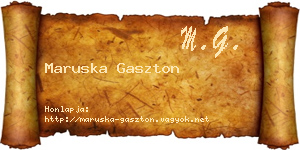 Maruska Gaszton névjegykártya